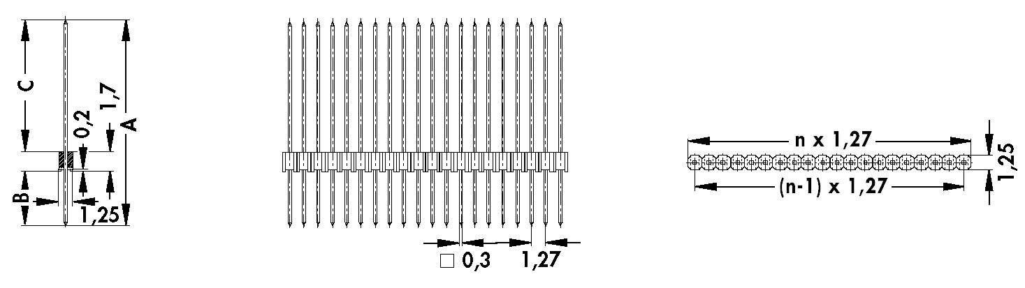 Fischer Elektronik Stiftleiste (Standard) Anzahl Reihen: 1 Polzahl je Reihe: 20 SLM N 1/063/ 20/G