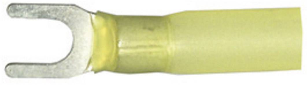 Vogt Verbindungstechnik 3660ch Gabelkabelschuh mit Schrumpfschlauch 4mm² 6mm² Loch-Ø=6.5mm Teilisoliert Gelb