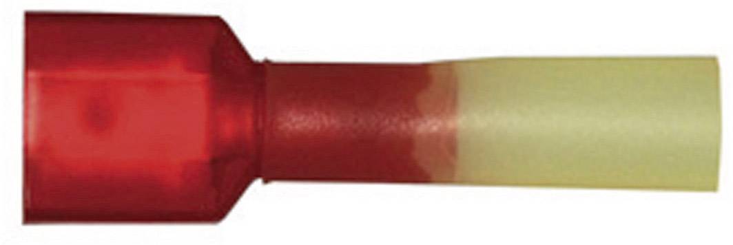 Vogt Verbindungstechnik 3959sh Flachstecker mit Schrumpfschlauch Steckbreite: 6.3mm Steckdicke: 0.8mm 180° Vollisoliert Rot