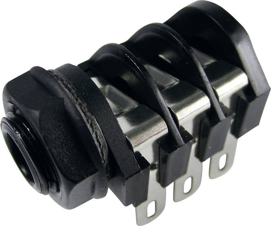 Cliff CL1200 Klinken-Steckverbinder 6.35mm Buchse, Einbau horizontal Polzahl: 3 Stereo Schwarz