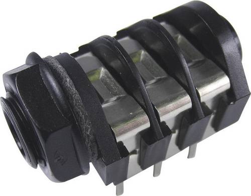 Cliff CL1232A Klinken-Steckverbinder 6.35 mm Buchse, Einbau horizontal Polzahl: 3 Stereo Schwarz 1