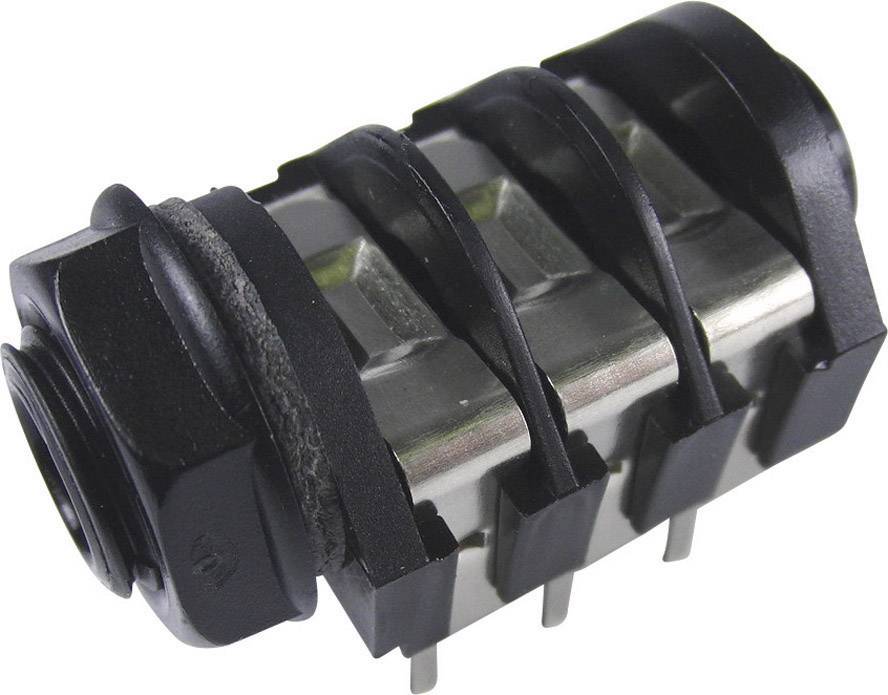 Cliff CL1232A Klinken-Steckverbinder 6.35 mm Buchse, Einbau horizontal Polzahl: 3 Stereo Schwarz 1