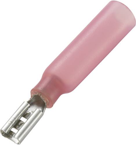 736109 Flachsteckhülse mit Schrumpfschlauch Steckbreite: 2.8mm Steckdicke: 0.8mm 180° Teilisoliert