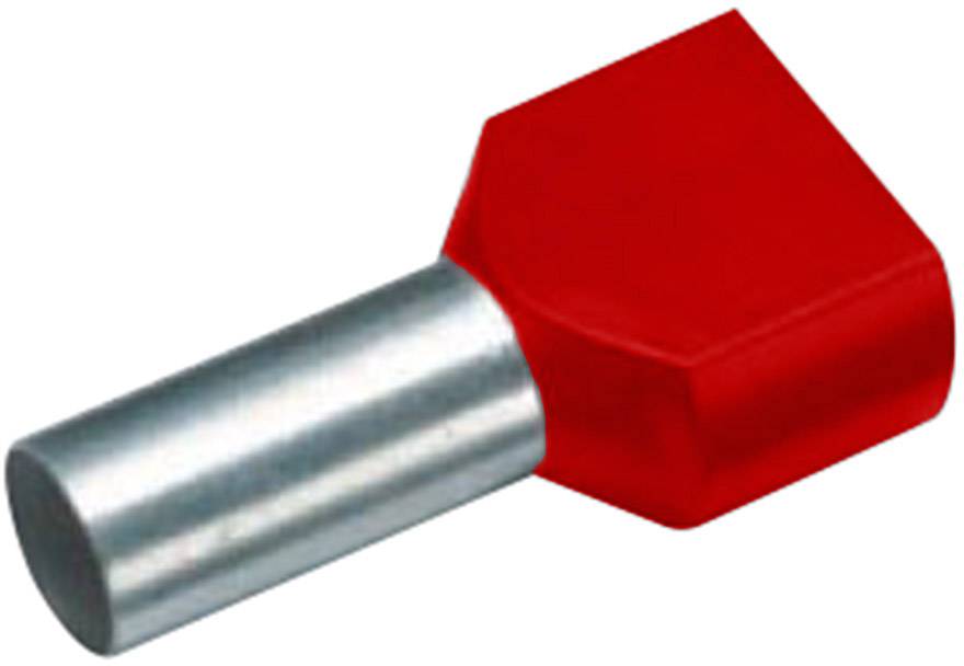 Cimco 18 2408 Zwillings-Aderendhülse 1 mm² Teilisoliert Rot 100 St.