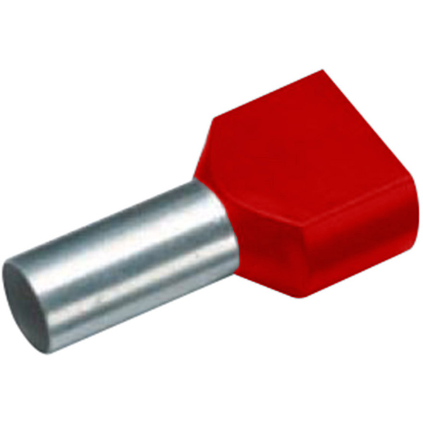 Cimco 18 2466 Zwillings-Aderendhülse 1mm² Teilisoliert Rot 100St.