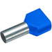 Cimco 18 2402 Zwillings-Aderendhülse 0.75mm² Teilisoliert Blau 100St.