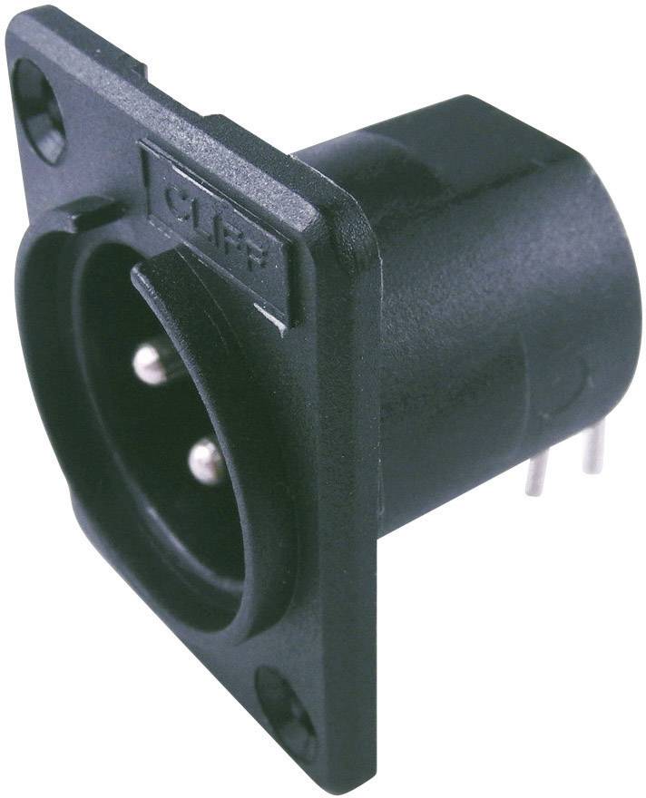 Cliff CP30005 XLR-Steckverbinder Flanschstecker, Kontakte gewinkelt Polzahl: 3 Schwarz