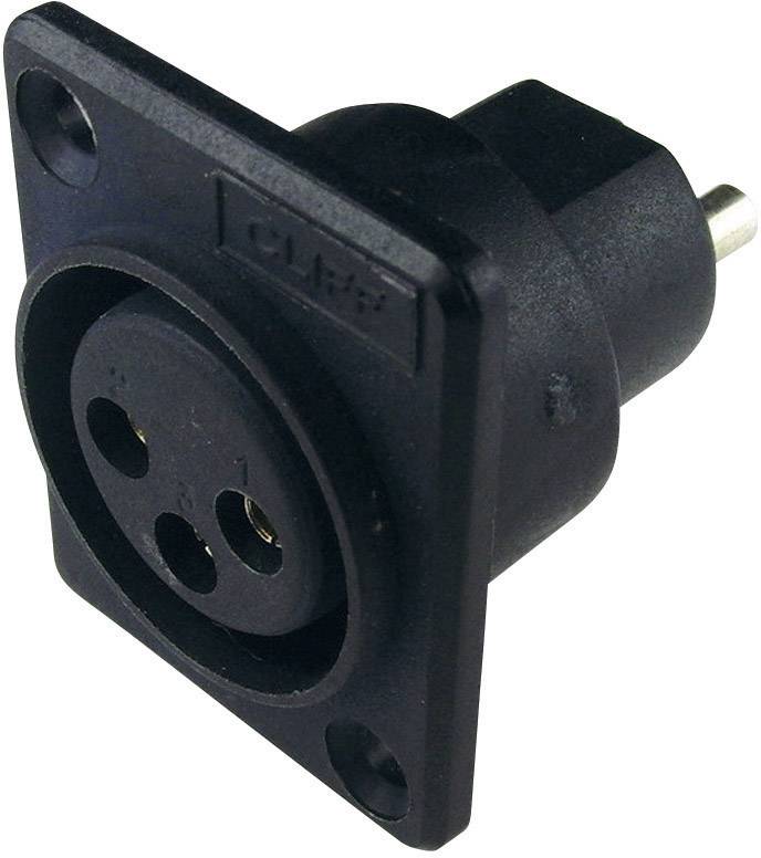 Cliff CP3001 XLR-Steckverbinder Flanschbuchse, Kontakte gerade Polzahl: 3 Schwarz