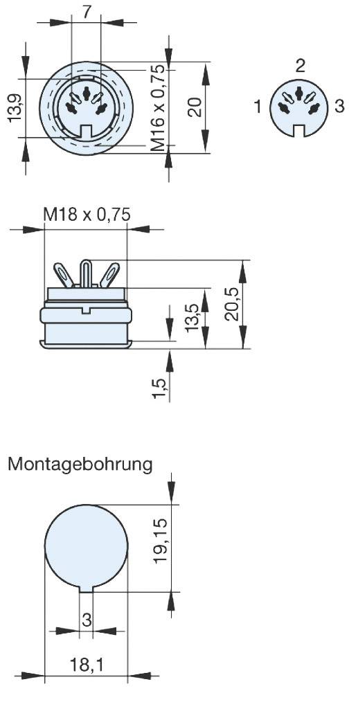 Hirschmann 930 303-517-1 DIN-Rundsteckverbinder Buchse, Einbau vertikal Polzahl: 3 Grau 1 St.