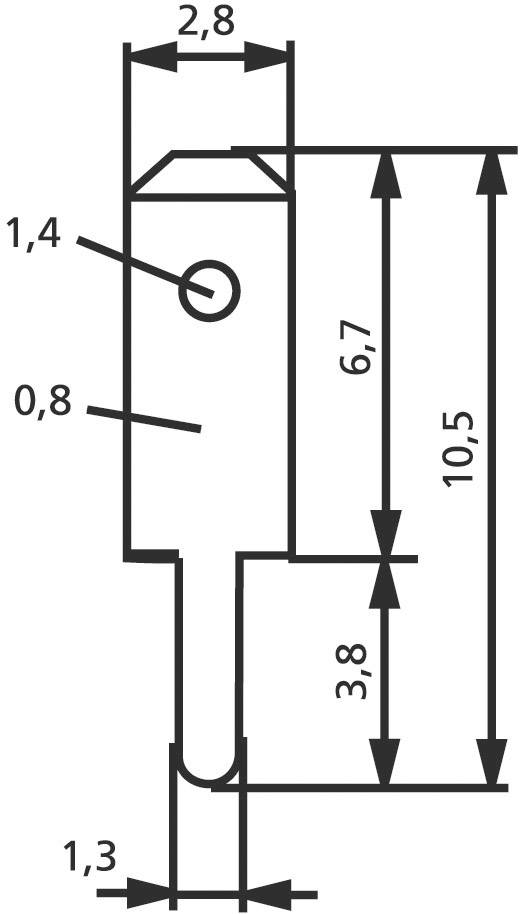 Vogt Verbindungstechnik 3780A08.68 Steckzunge Steckbreite: 2.8 mm Steckdicke: 0.8 mm 180 ° Unisolie