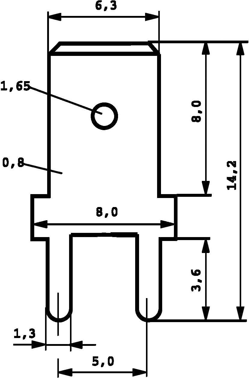 Vogt Verbindungstechnik 3866a.61 Steckzunge Steckbreite: 6.3mm Steckdicke: 0.8mm 180° Unisoliert Metall 100St.