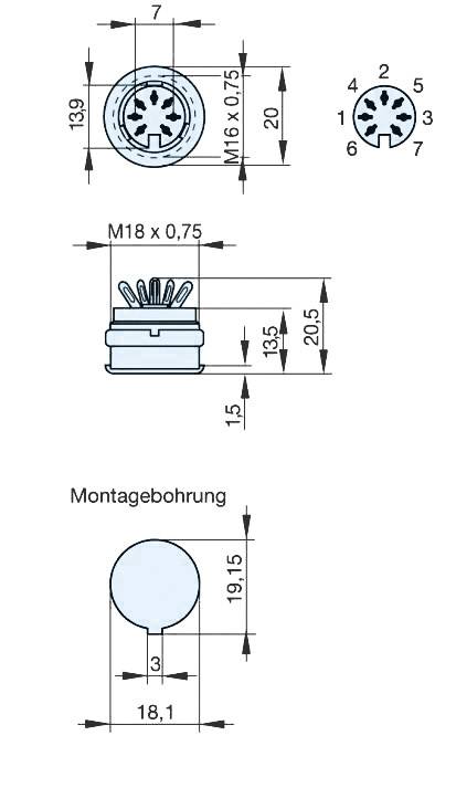 Hirschmann 931 351-517-1 DIN-Rundsteckverbinder Buchse, Einbau vertikal Polzahl: 7 Grau 1 St.