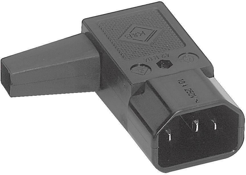K & B 42R041111 Kaltgeräte-Steckverbinder 42R Stecker, gewinkelt Gesamtpolzahl: 2 + PE 10 A Schwarz