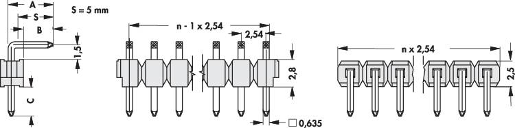 Fischer Elektronik Stiftleiste (Standard) Anzahl Reihen: 1 Polzahl je Reihe: 36 SL 3/025/ 36/G