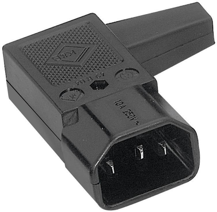 K & B 42R041211 Kaltgeräte-Steckverbinder 42R Stecker, gewinkelt Gesamtpolzahl: 2 + PE 10 A Schwarz 1 St.