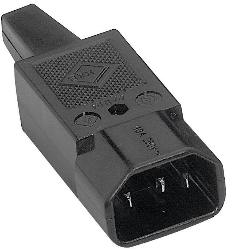 K & B 42R041311 Kaltgeräte-Steckverbinder 42R Stecker, gerade Gesamtpolzahl: 2 + PE 10 A Schwarz 1