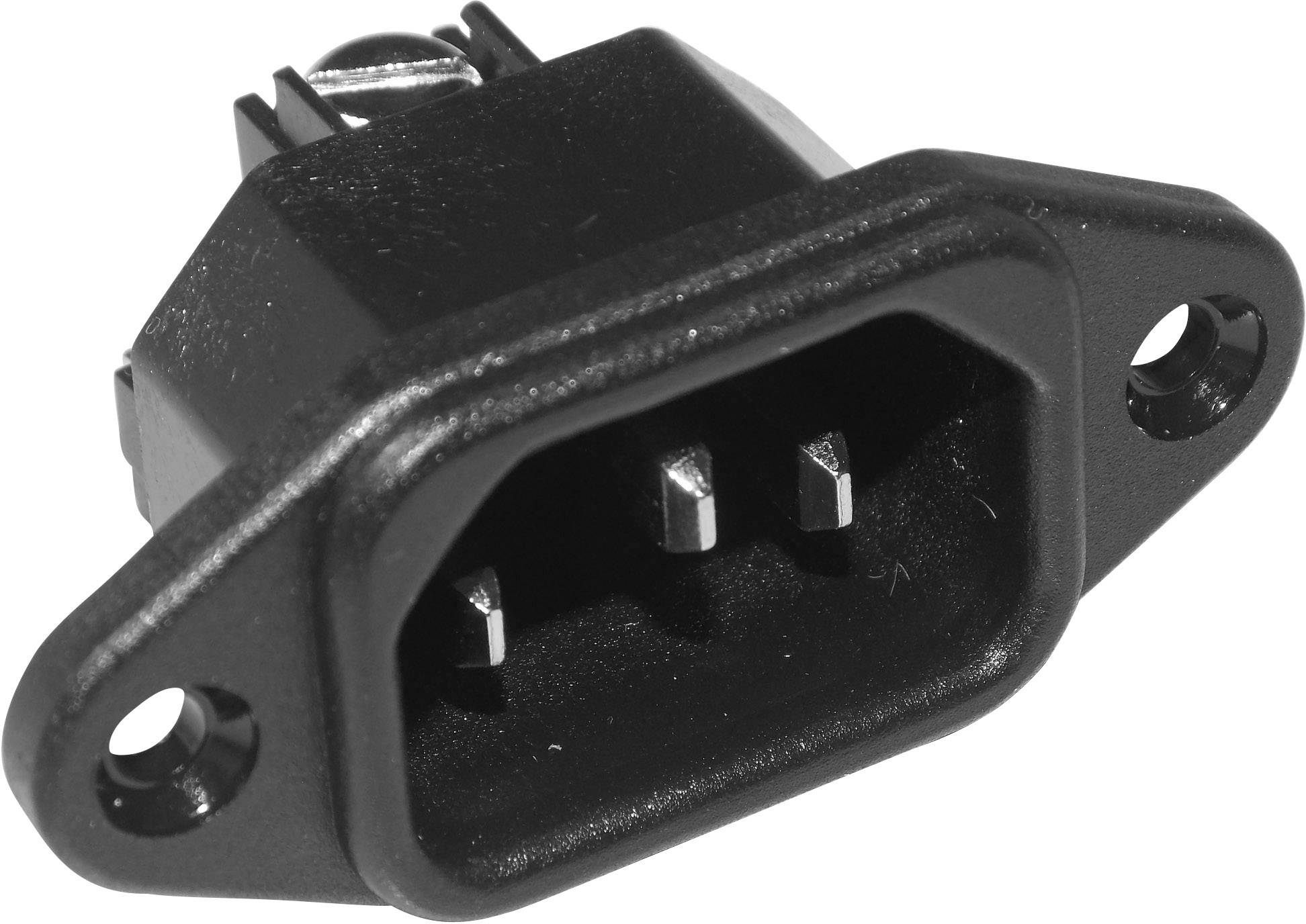 K & B 42R014122 Kaltgeräte-Steckverbinder 42R Stecker, Einbau vertikal Gesamtpolzahl: 2 + PE 10 A S