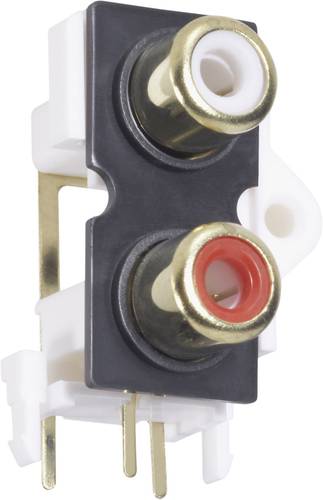 BKL Electronic 072384 Cinch-Steckverbinder Buchse, Einbau vertikal Polzahl: 2 Gold, Rot, Weiß