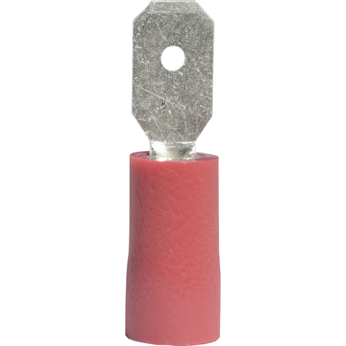 Vogt Verbindungstechnik 392808 Flachstecker Steckbreite: 4.8mm Steckdicke: 0.8mm 180° Teilisoliert Rot