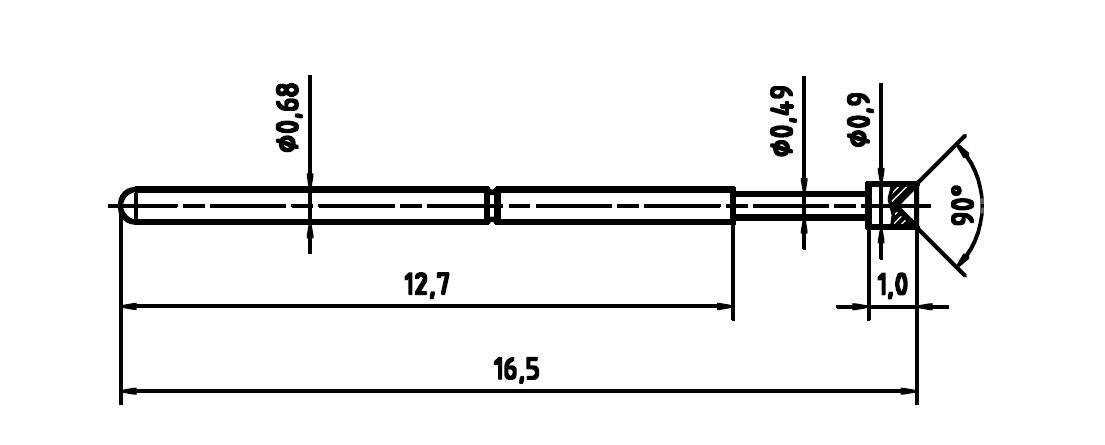 PTR Hartmann 1007-A-0.7N-AU-0.9 Präzisionsprüfstift