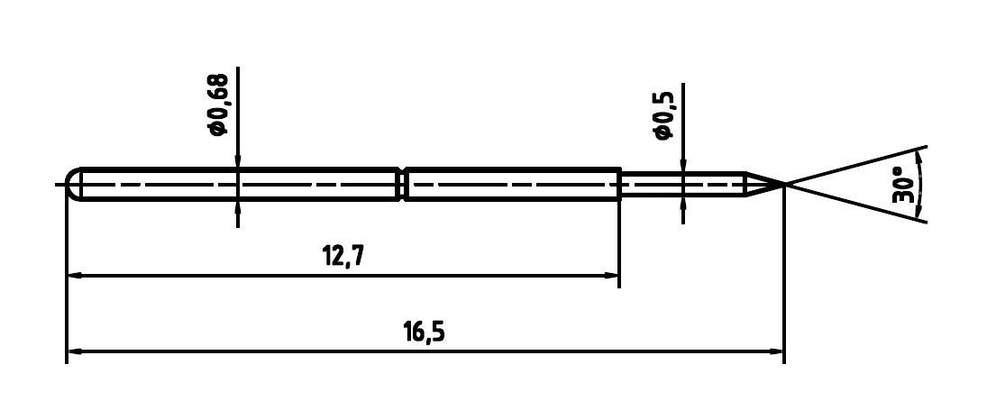 PTR Hartmann 1007-B-0.7N-AU-0.49C Präzisionsprüfstift
