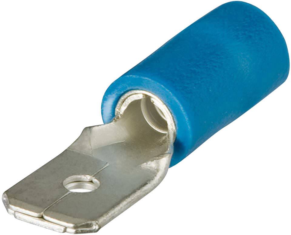 Vogt Verbindungstechnik 393405 Flachstecker Steckbreite: 4.8mm Steckdicke: 0.5mm 180° Teilisoliert Blau