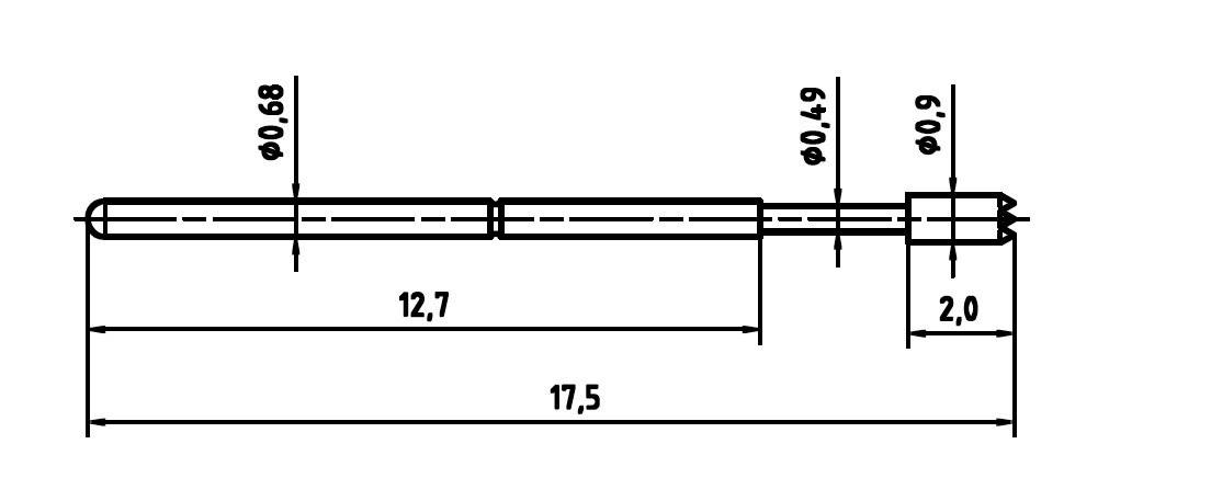 PTR Hartmann 1007-C-0.7N-AU-0.9C Präzisionsprüfstift
