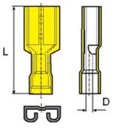 Vogt Verbindungstechnik 3947S Flachsteckhülse Steckbreite: 6.3mm Steckdicke: 0.8mm 180° Vollisoliert Gelb