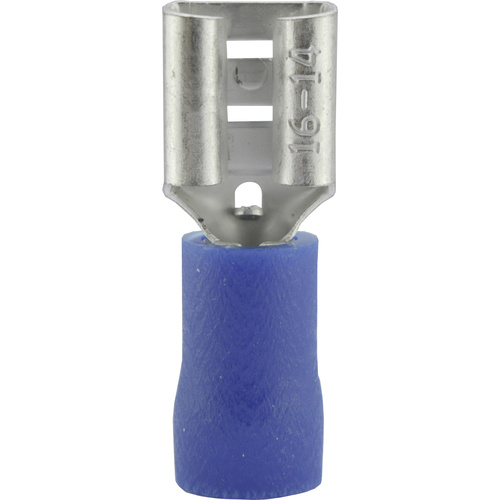 Vogt Verbindungstechnik 3906 Flachsteckhülse Steckbreite: 6.3mm Steckdicke: 0.8mm 180° Teilisoliert Blau