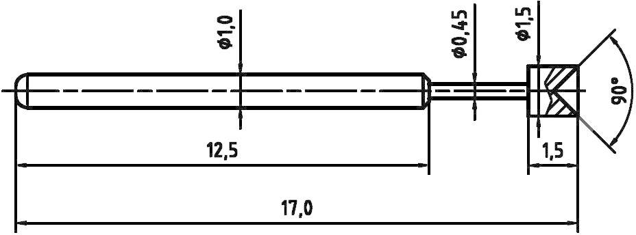 PTR Hartmann 1010-A-0.8NE-AU-1.5 Präzisionsprüfstift