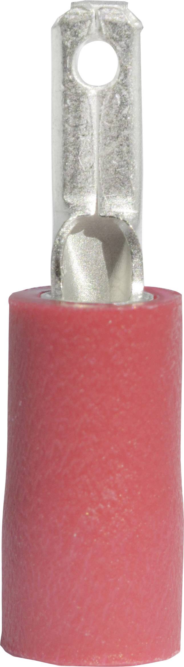 Vogt Verbindungstechnik 391308 Flachstecker Steckbreite: 2.8mm Steckdicke: 0.8mm 180° Teilisoliert Rot