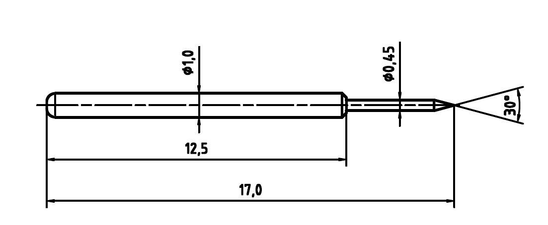 PTR Hartmann 1010-B-0.8NE-AU-0.45 Präzisionsprüfstift