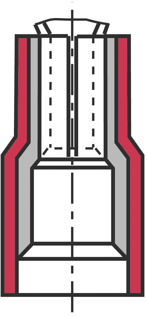 Vogt Verbindungstechnik 390005 Flachsteckhülse Steckbreite: 2.8mm Steckdicke: 0.5mm 180° Teilisoliert Rot