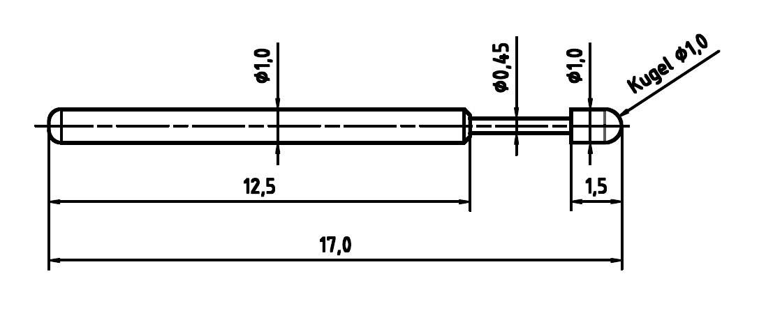 PTR Hartmann 1010-D-0.8NE-AU-1.0 Präzisionsprüfstift