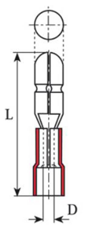 Vogt Verbindungstechnik 3920S Rundstecker 0.50mm² 1mm² Stift-Ø: 4mm Teilisoliert Rot