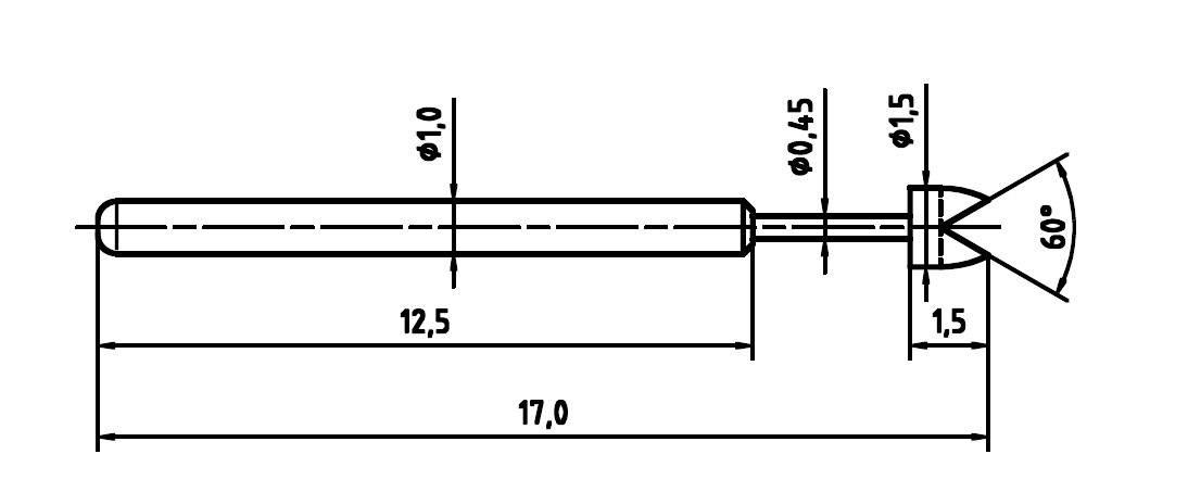 PTR Hartmann 1010-G-0.8NE-RH-1.5 Präzisionsprüfstift