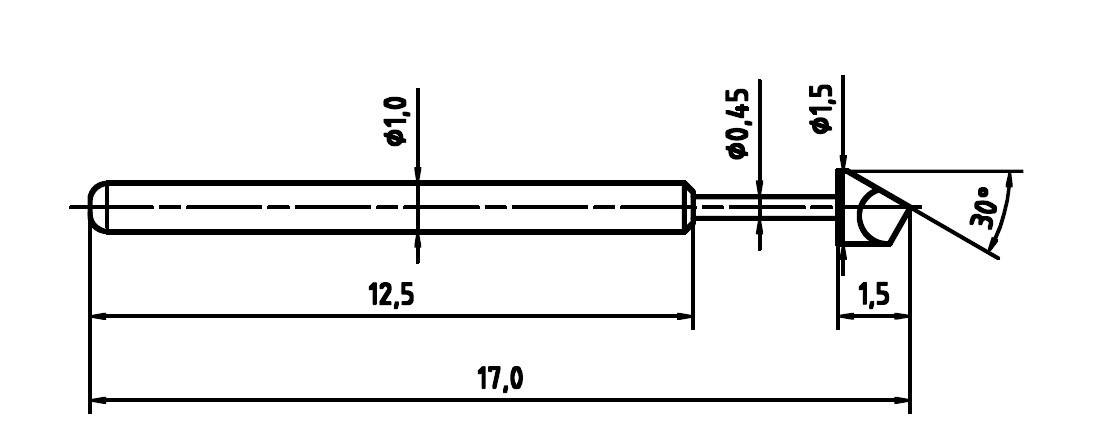 PTR Hartmann 1010-H-0.8 NE-NI-1.5 Präzisionsprüfstift