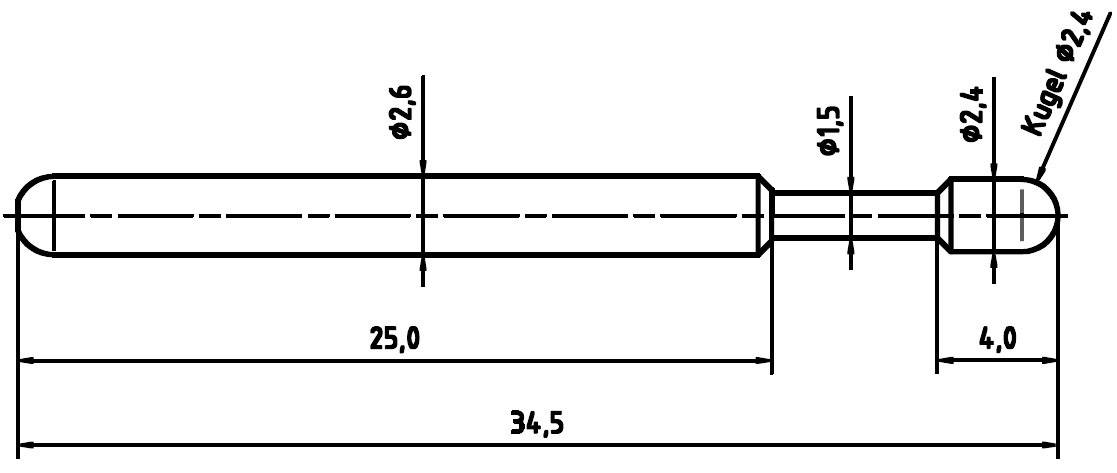 PTR Hartmann 1040-D-1.5N-NI-2.4 Präzisionsprüfstift