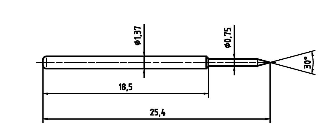 PTR Hartmann 1015-B-0.7N-AU-0.75 Präzisionsprüfstift