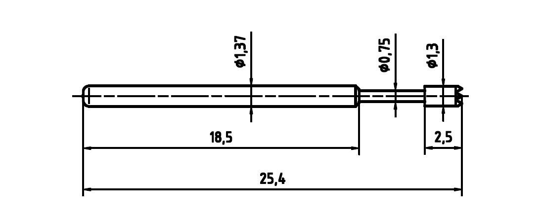 PTR Hartmann 1015-C-0.7N-AU-1.3C Präzisionsprüfstift