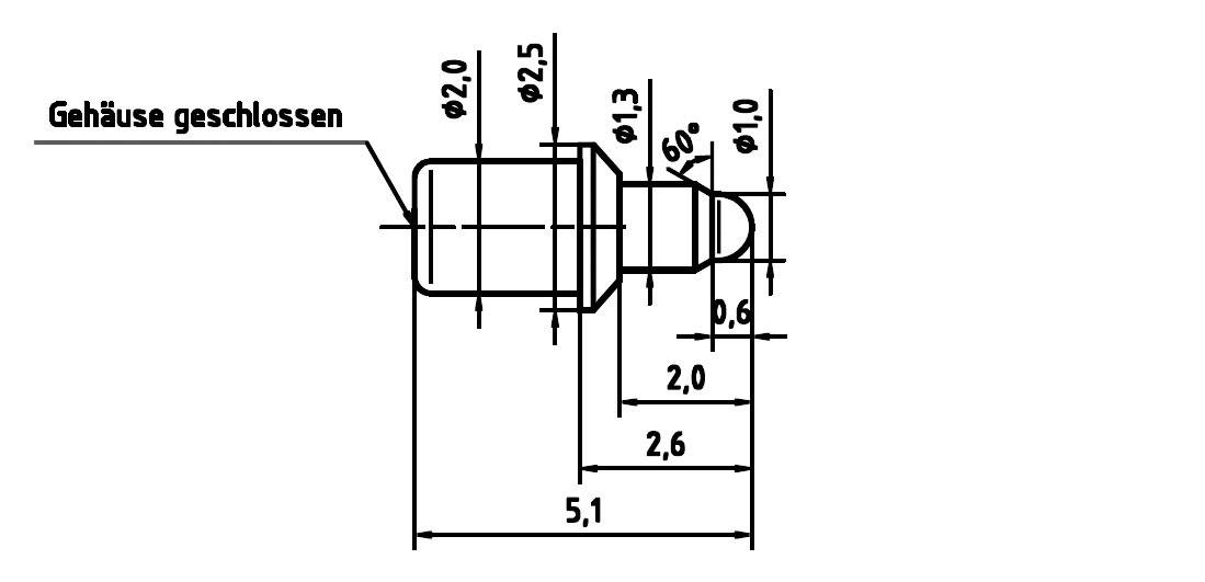 PTR Hartmann 5099-D-2.0N-AU-1.0C Präzisionsprüfstift