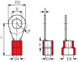 Vogt Verbindungstechnik 3613A Ringkabelschuh Querschnitt (max.)=1mm² Loch-Ø=6.5mm Teilisoliert Rot