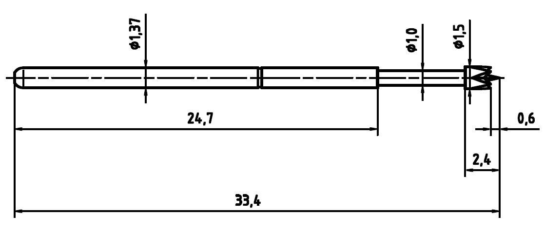 PTR Hartmann 1025/E-M-1.5N-AU-1.3 Präzisionsprüfstift