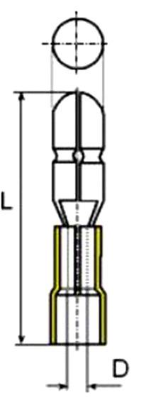 Vogt Verbindungstechnik 3922S Rundstecker 4mm² 6mm² Stift-Ø: 5mm Teilisoliert Gelb