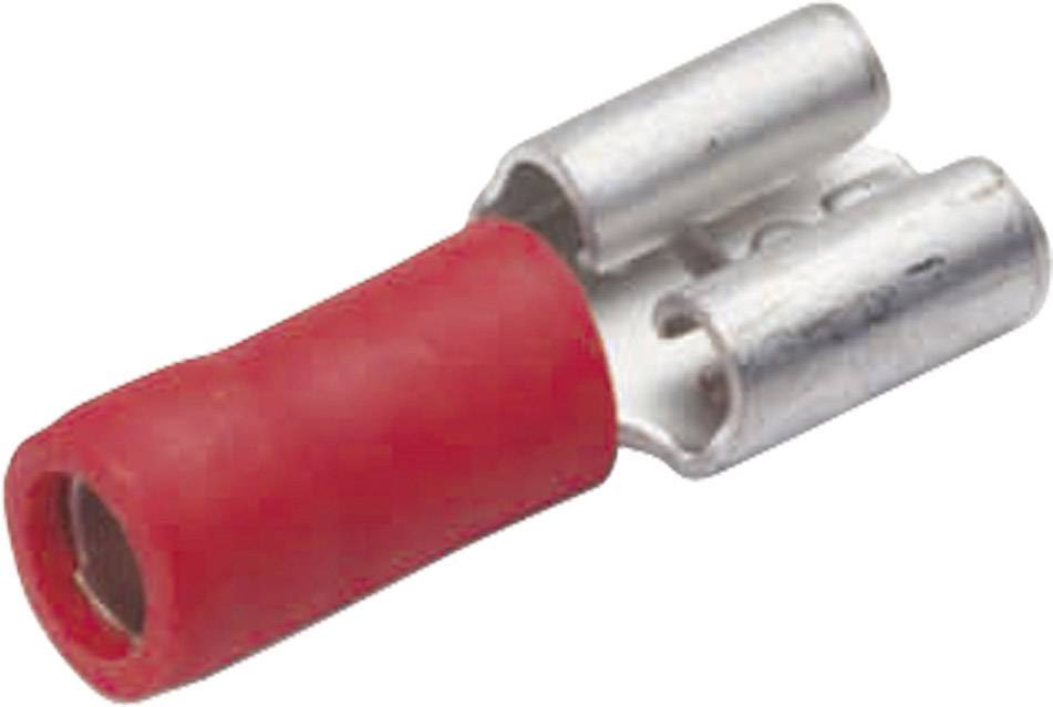 Cimco 180250 Flachsteckhülse Steckbreite: 2.8 mm Steckdicke: 0.5 mm 180 ° Teilisoliert Rot