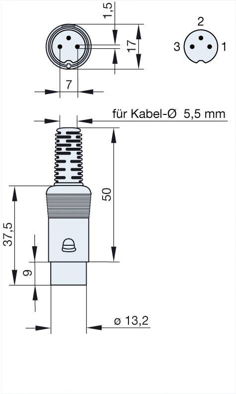 Hirschmann 930 014-517-1 DIN-Rundsteckverbinder Stecker, gerade Polzahl: 3 Grau 1 St.
