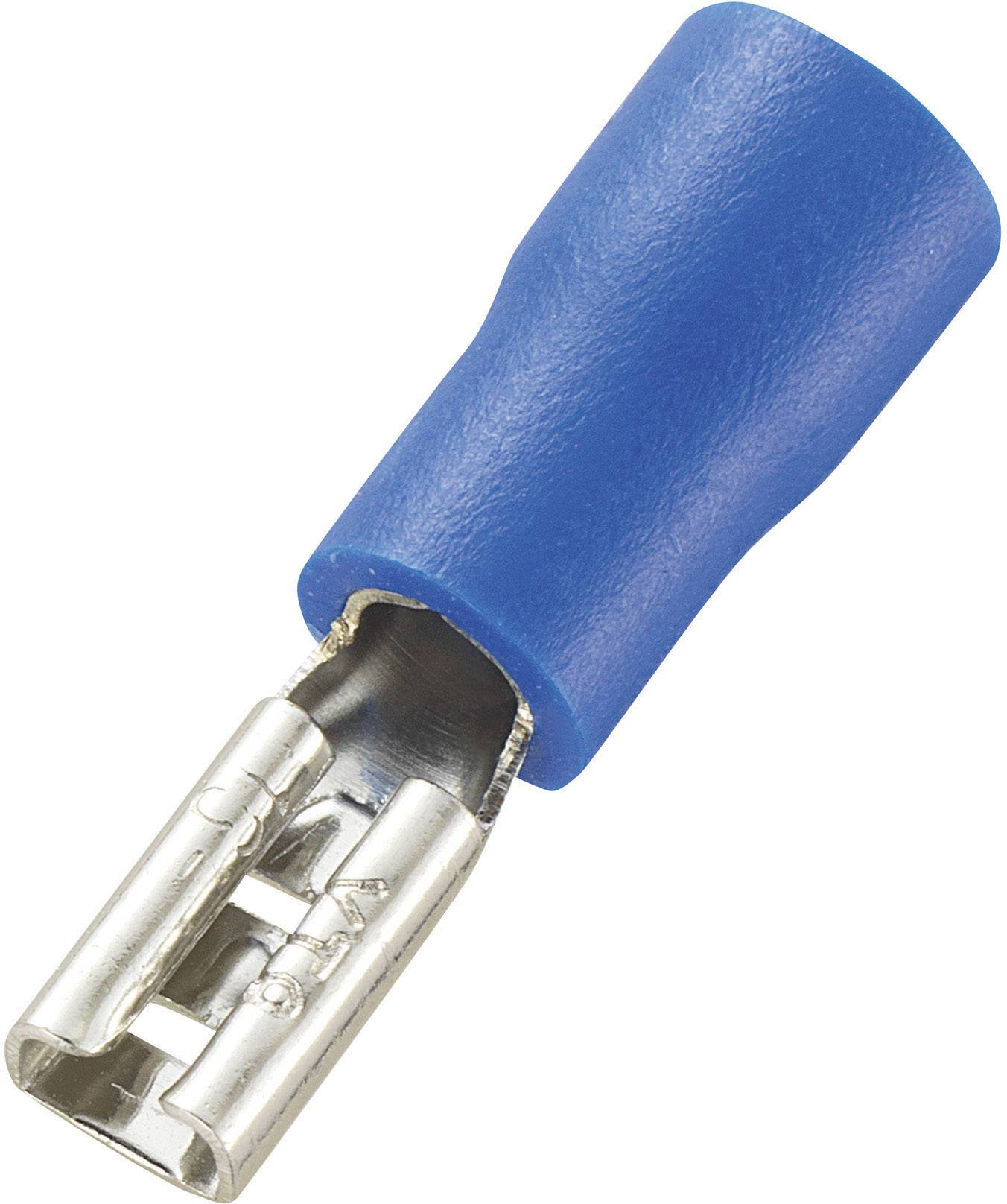 TRU Components 737443 Flachsteckhülse Steckbreite: 2.8 mm Steckdicke: 0.8 mm 180 ° Teilisoliert Bla