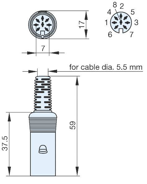 Hirschmann 931 519-517-100 DIN-Rundsteckverbinder Buchse, gerade Polzahl: 8 Grau 100St.