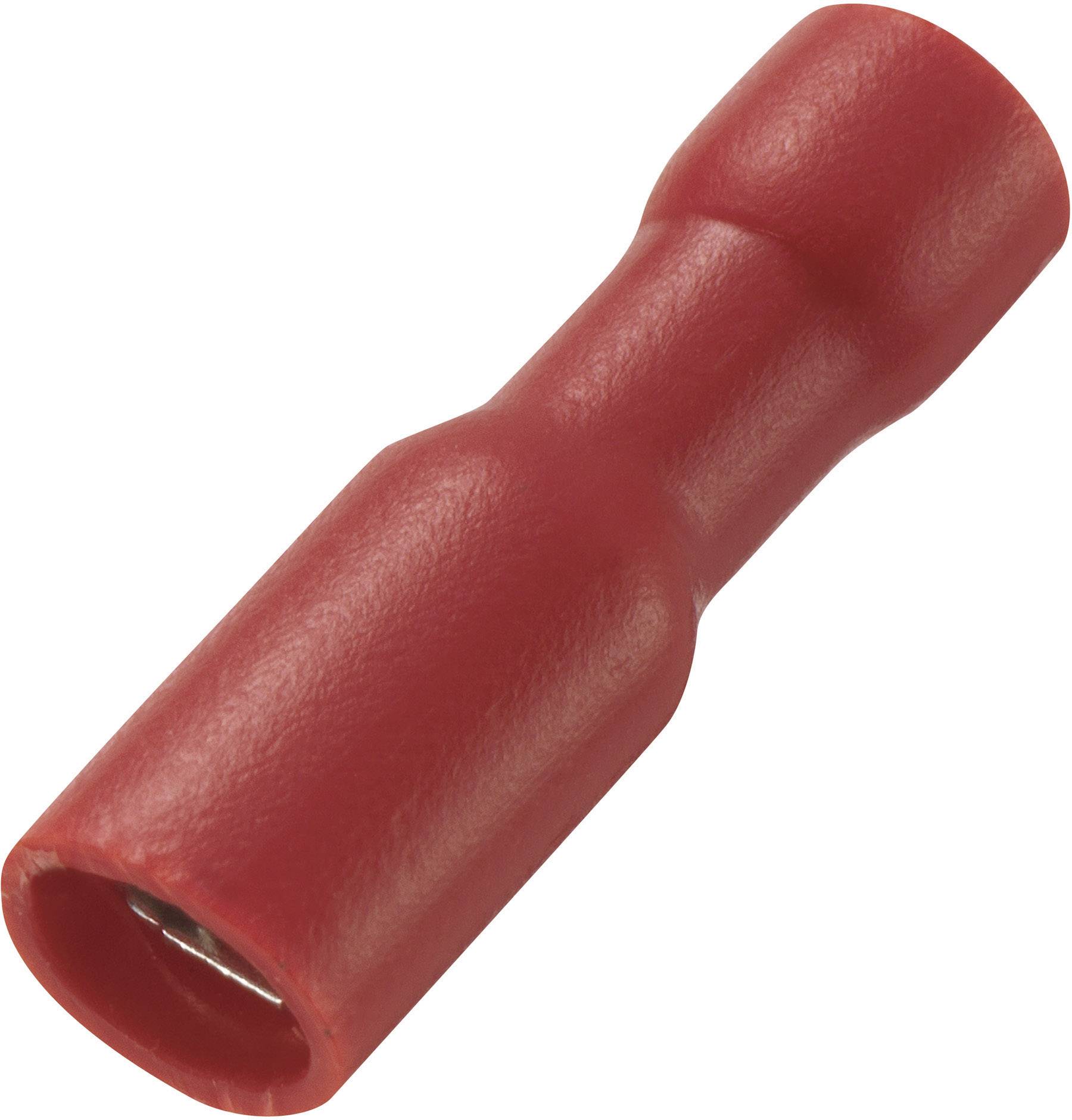 TRU COMPONENTS 737623 Flachsteckhülse Steckbreite: 2.8 mm Steckdicke: 0.5 mm 180 ° Vollisoliert Rot