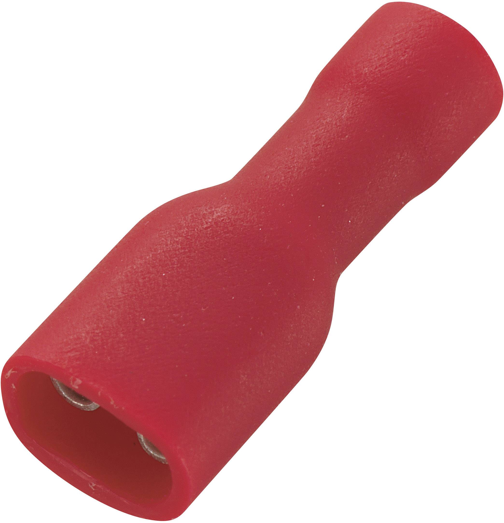 TRU Components 1566938 Flachsteckhülse Steckbreite: 4.8 mm Steckdicke: 0.5 mm 180 ° Vollisoliert Ro